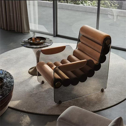 Modern light luxury leather simple rocking chair Very simple human sofa (customizable)