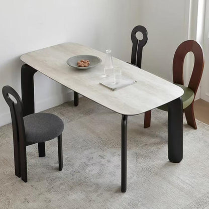 Solid wood rectangular table table and chair combination (customizable)