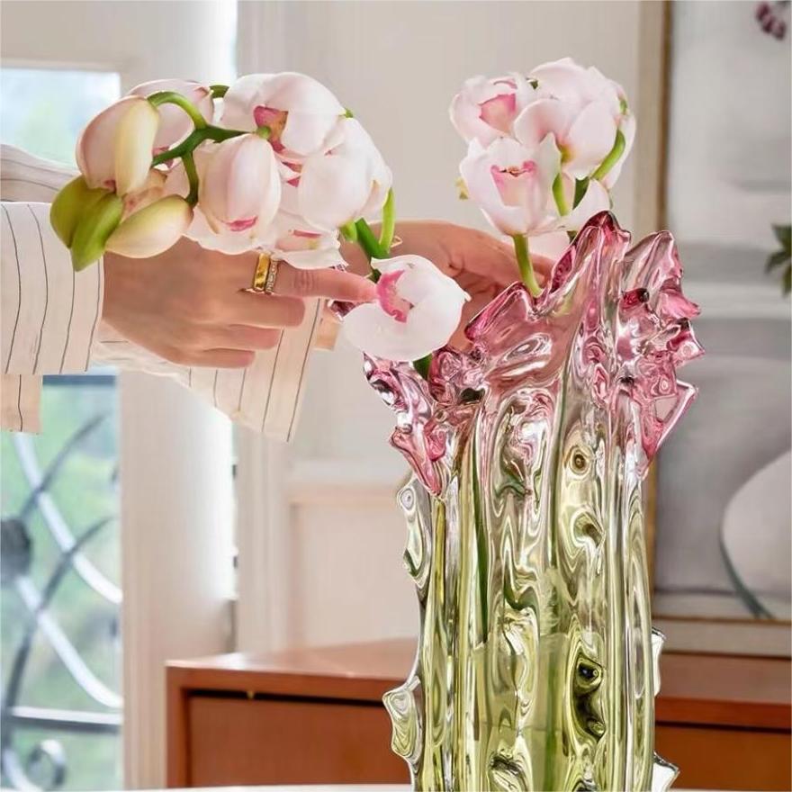 Gradient Pure Crystal Cabbage Vase tabletop decoration (available in bulk)