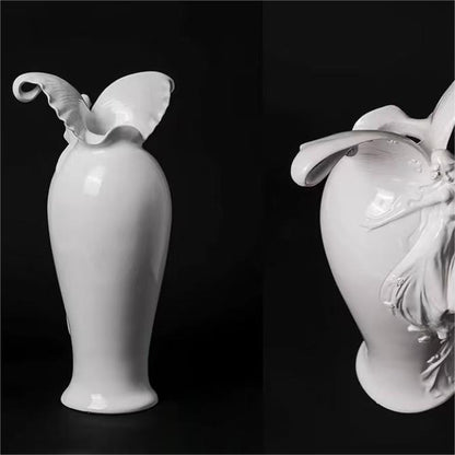 Relief Pearl glaze &quot;Lily of the Valley&quot; Vase Decoration (No water storage)